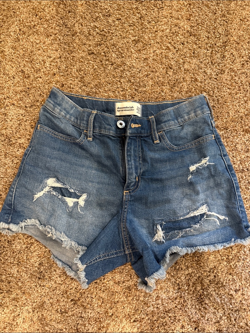 abercrombie kids Distressed Blue Denim Shorts